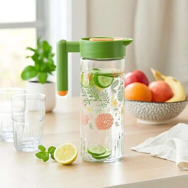 Home Botanic Water Jug 1.46L - Clear and Green