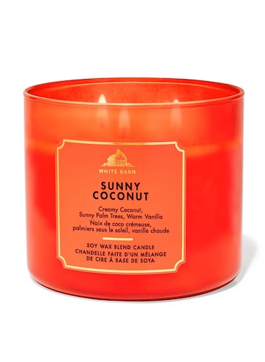 Bath &amp; Body Works Sunny Coconut 3 Wick Candle 411g