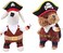ELECDON Pet Dog Costume, Funny Pet Pirate Costume Set for Dogs and Cats, Medium Size - Includes Outfit, Hat, and Cloak for Halloween, Birthday, and Party Dress-Up
