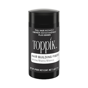 Toppik Hair Building Fibers Travel Size with Premium Keratin Fibers Conceals Hair Thinning and Hair Loss for Fuller Looking Hair that Gives Completely Natural Look For Men and Women White, 3 Grams