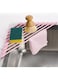 Tomorotec Compact Silicone-Coated Triangle Dish Drying Rack for Sink Corner - Foldable Stainless Steel Over-The-Sink Organizer and Storage Shelf (Pink)