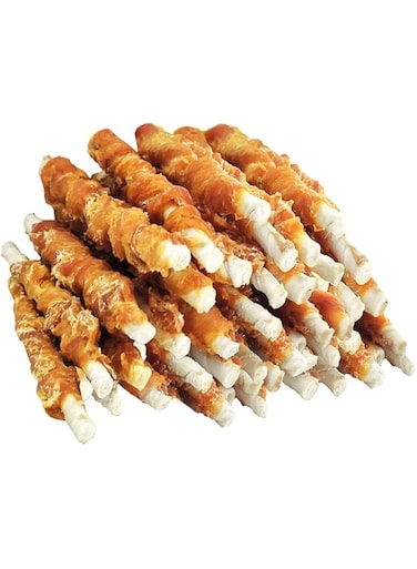 Mumoo Bear Dog Treats, Chicken Wrapped Rawhide Sticks for Dogs, Grain-Free Natural Small Dogs Training Treats, Pet Chew Snacks,56.44 oz(Chicken, Pack of 4)