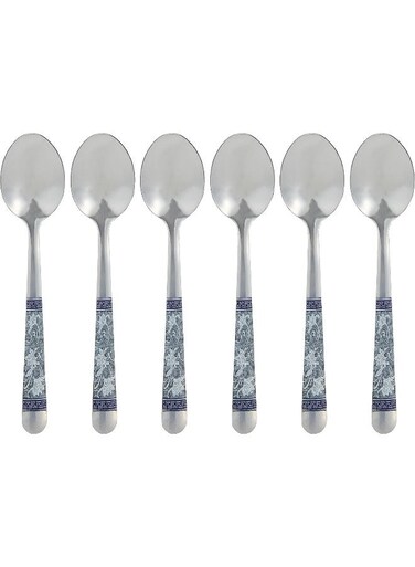 RK TEA SPOON BLUE D&Atilde;&fnof;&acirc;&euro;&deg;COR , BLUE, RK0081, 6 PC SET Silver/Blue 15cm