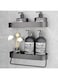 SYOSI 2 Pcs Shower Caddy Organizer, Wall Mounted Shower Shelf, Bathroom Shelf Storage, No Drilling Rustproof Shower Shelf for Toilet Kitchen Counter Balcony Washbasin