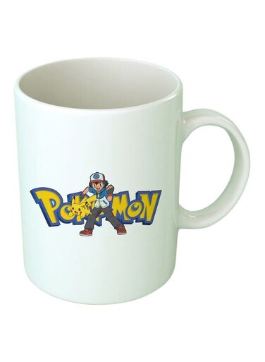 Pok&Atilde;&copy;mon Logo Printed Mug White/Yellow/Blue 350ml