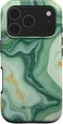 Mobcos iPhone 17 Pro Emerald Flow Premium Case Compatible with Hybrid Dual-Layer Hard Shell + Silicone Protection - Scratch-Resistant Shockproof Mobile Cover