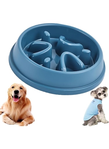 Esforzarse Slow Feeder Dog Bowls, Preventing Choking Slow Eating Pet Bowl, Dog Puzzle Feeder Interactive for Bloat Prevention,Slow Feeding Dog Bowl Pet for Large, Medium, Small Breed Dogs(Blue)