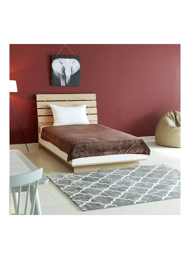 Box Royal Textured Queen Blanket Polyester Brown