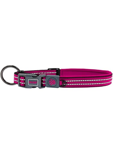 DOCO VARIO O - Ring Collar with Reflective Stitching Sizes - M, Color - Raspberry Pink