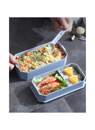 GARCE Lunch Box for Kids/Adults, 1100ML, 4/3/2 Compartments, Microwave/Dishwasher/Freezer Safe, BPA Free (Blue 310)