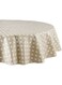 Dii Tablecloth Vinyl Table Top, 70" Round, Beige &amp; White Polka Dot