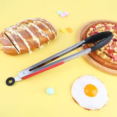 Pannex Silicone Kitchen Tongs &ndash; Heat‑Resistant, Non‑Scratch, Stainless Steel Handle &ndash; Perfect for Cooking, Grilling, Salad &amp; Serving