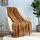 127x152cm Home Farmhouse Decor Rustic Couch Sofa Chair Bed Throw Blanket, Soft Warm Light Weight for Travelling in Spring Summer (Brown)
