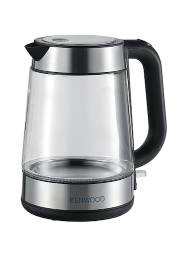 Kenwood Glass Kettle 1.7L Cordless Electric Kettle 2200W with Auto Shut-Off &amp; Removable Mesh Filter ZJG08.000CL Clear/Silver/Black