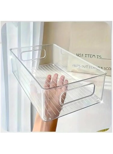 Khazna Fridge Organiser, Storage Stackable BPA-Free Refrigerator, Drawer Organizer, Bathroom Basket, Clear, Heat &amp; Cold Resistant, Food Storage Containers