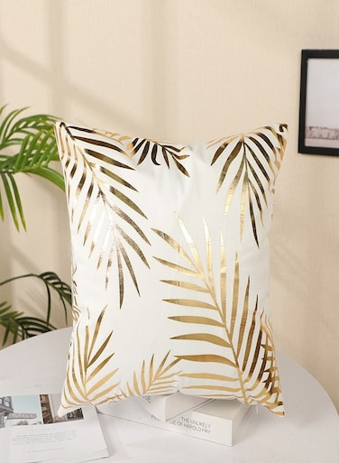 Cushion Covers D&Atilde;&copy;cor Throw Pillow Cover Gold Leaves Printed Decorative Pillow Cushion Cover for Bedroom Sofa Car Home D&Atilde;&copy;cor