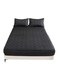 Waterproof Fitted Bedding Topper Set 180 x 200 cm Black Protect Your Mattress and Pillows Includes 2 Pillowcases