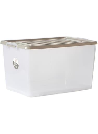 Homebox Juana Multipurpose Transparent Storage Box with Wheels and Lockable Lid - 75 L