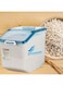 PICCASIO "15kg Rice Storage Container - Airtight Pet Food and Grain Storage with Lid, Large Capacity - Cereals Dispenser Box with Wheels and Cup - Kitchen Organization Essential
