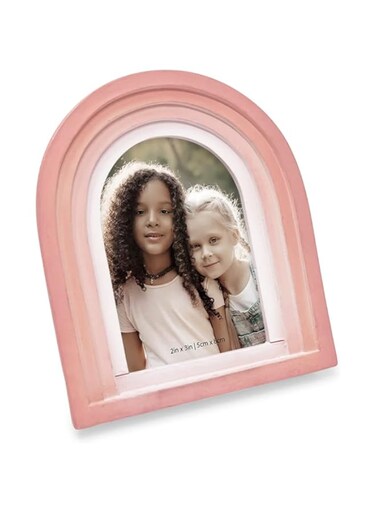Isaac Jacobs 2x3 Vertical Pink Arc Resin Picture Frame with Gradient Design, Decorative Photo Frame, Tabletop &amp; Wall Display, Hanging Display &amp; Home Decor (2x3, Pink)