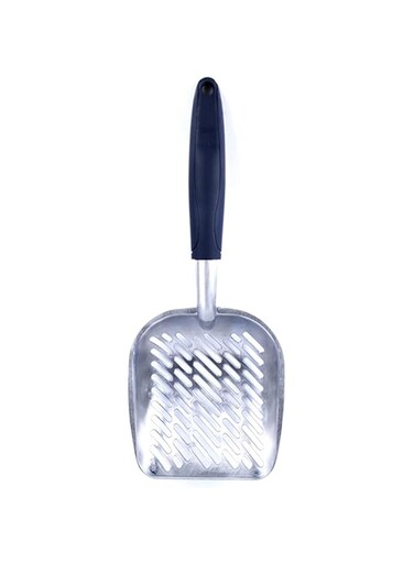Andiker Metal Cat Litter Scoop Durable Large Litter Box Sifter with Ergonomic Long Handle and Large Holes Slot Pet Litter Shovel Easy to Clean (Blue)