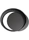 ZTVOWTO 20cm&times;3cm Wavy Edge Pie Tins for Baking, Non-Stick, Removable Bottom, Black