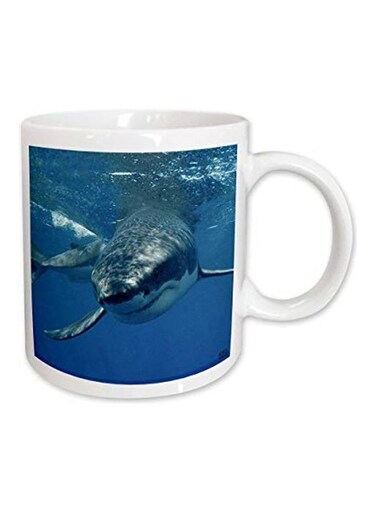 Great White Shark Ceramic Mug White