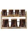 Smile Porcelain Canister Set with Gold Metal stand &amp; Bamboo Wooden Lid, Set of 7 Airtight Container and Spice Jar Set Storage Container Kitchen - Tea Sugar Coffee jars with Stand