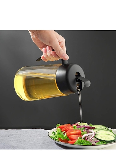 Olive Oil Dispenser Bottle - 20oz/600ml with Auto Flip Cap, No-Drip Spout, Non-Slip Handle - Perfect for Kitchen Cooking
