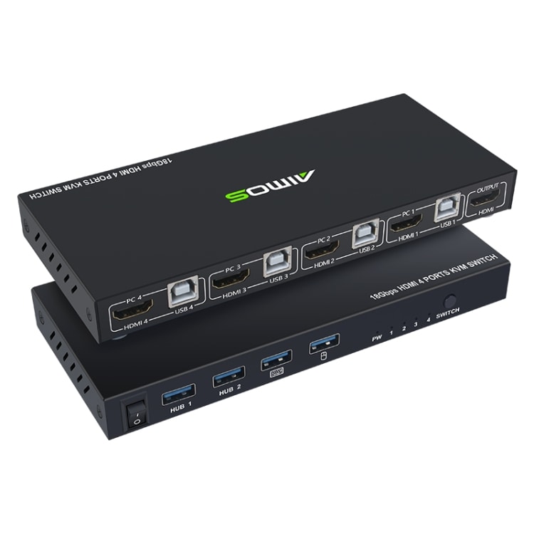 Aimos Aimos am-kvm401 4k Hdmi 4 In 1 Out Kvm Switch 60Hz