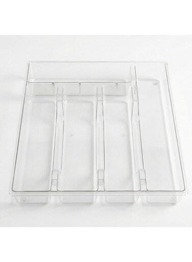 Clear Acrylic Drawer Organizer, 28&Atilde;&mdash;33&Atilde;&mdash;4 cm, Heavy-Duty 390 g, Multi-Compartment Storage Tray for Kitchen Utensils, Office Supplies &amp; Makeup &acirc;&euro;&ldquo; Premium Crystal Design &acirc;&euro;&ldquo; SOBHYS