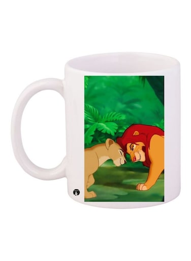 The Lion King Printed Coffee Mug White/Green/Red