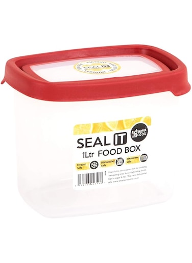 Wham Seal It Rectangular Food Box Red - 1000 Ml Clear/Red