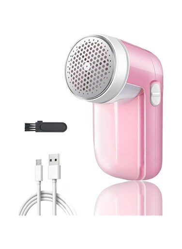 Lint Remover, مزيل النسالات Rechargeable Fabric Shaver Electric Sweater Defuzzer Lints Fuzzs Pilling Pills Trimmer for Clothes and Furniture Cleaning Brush &amp; Fabric Protector(Pink)