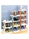 Purfex 3-Piece Shoe Rack Set (3,4,5 tier)&ndash; Space-Saving Vertical Storage Organizer,Plastic Stackable X-Shaped Bracket Shoe Shelves for Entryway, Closet, Hallway, and Bedroom &ndash; Multi-Colored