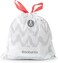Brabantia PerfectFit Bin Liners Size B (5 Litre) &ndash; 20 Bags, 
White Trash Bags with Tie-Tape Closure