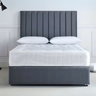 Nebulla Dreams Upholstered Large Twin Size Bed (140 X 190 CM) Grey Color