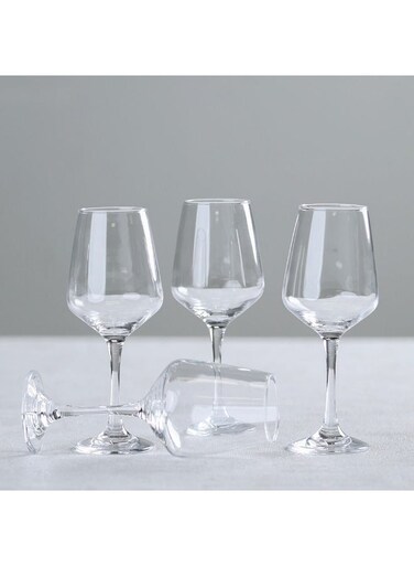 Home Minetta 6-Piece Wine Glass Set - 400ML Premium Clear Glassware for Wine, Scotch, and Whisky - Elegant Tabletop Drinkware Collection