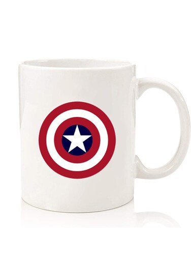 Premium Quality Two Sided Printed Coffee Mug Tea Cup For Home Office, Kids Men Women Captain America Shield 1