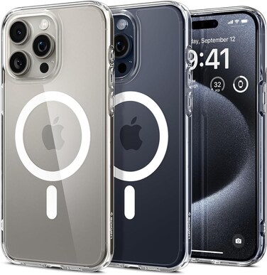 IPhone 15 Pro Max Clear Magnetic Cover, MagSafe Compatible, Hybrid Protective, Crystal Clear Back Case, Shockproof Silicone Frame, Slim Transparent Case 1 PACK (iPhone 15 Pro Max)