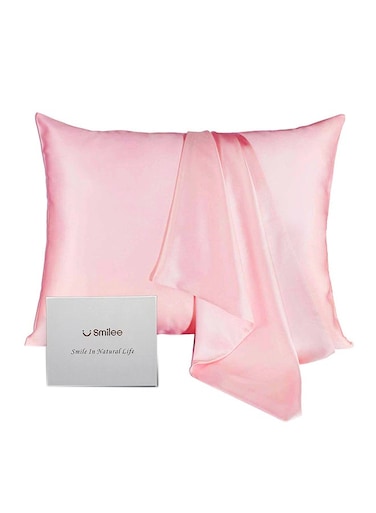 100% Pure Mulberry Queen Pillowcase Silk Pink 76x51cm