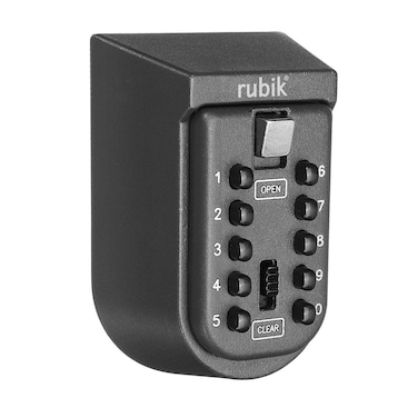 Rubik Key Storage Safe Box with 10-Digits Code Combination Password Security Lock Waterproof Wall Mount Push Button for Home Room Guest Family Key Sharing