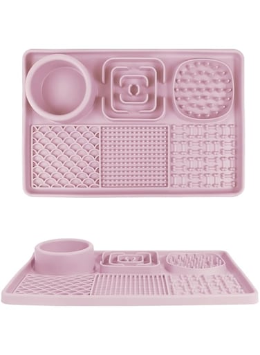 AODALIY Upgrade XL Silicone Lick Mat for Dogs [BPA Free] + [Large Suction Cup] Dog Lick Mat Cat Lick Mat Pet A Great Idea for the Dog in the Shower, Brushing Out etc. (Pink)