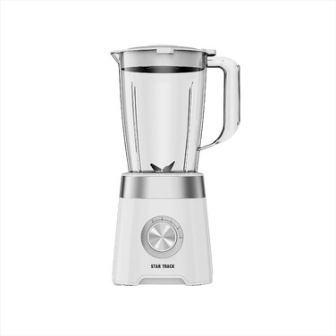 STAR TRACK 3-in-1 Blender, Chopper &amp; Grinder ST-15WD-B500, 500W, 1.5L Plastic Jug, 2-Speed with Pulse, Anti-Slip, Low Power, Premium White