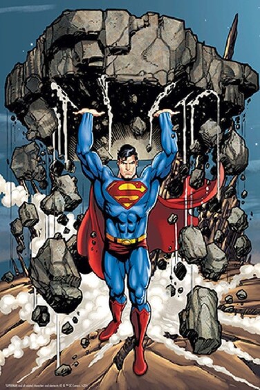 Prime 3D   DC Comics - Super Strength Lenticular Jigsaw Puzzle 46cm x 31cm 300 Pcs  Games &amp; Puzzles Ages 6+