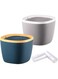 Sheebo Modern Plastic Mini Trash Can with Lid Wastebasket for Bathroom Vanity with 100 Counts Mini Trash Bags, Desktop, Tabletop or Coffee Table - 2 Liter (2pk - Bowl Swing)