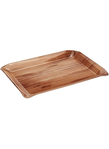 Servewell Teak Wood Stylo Medium Tray,Brown