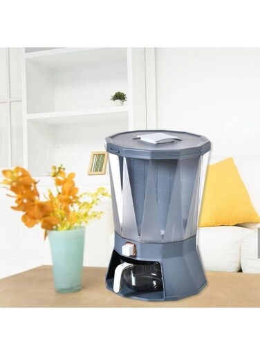 Storage Container, Large Sealed Grain , Rice Container Storage with Measuring Cup, Moisture Proof Household Food Dispenser Bucket-Gray