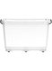 132-Liter Plastic Storage Box With Wheels And Lockable Lid 80x57x49 cm Transparent Transparent