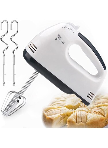 NALACAL Electric Cake Hand Mixer, Whisk Food Mixer Function on Self-Control and Turbo Boost, Pack with 4 Stainless Steel Accessory Food Beaters for Cake Bread (UK Plug)